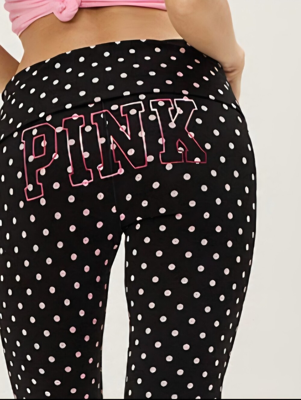 VS PINK All Day Cotton Foldover Flare Leggings Size Medium NWT